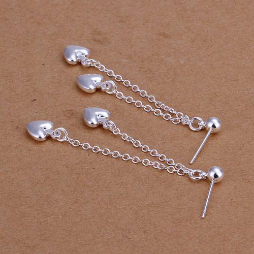 Silver Designer Luxury Heart Earrings LOCAL STOCK