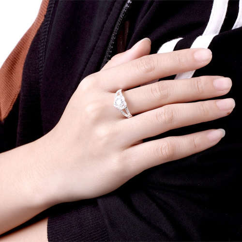 Fantastic price!! Sterling Silver - filled Ring with simulated diamonds at LOW LOW price