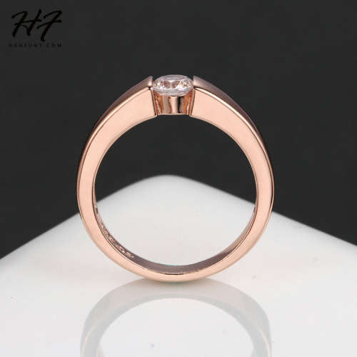 Fantastic price!! Rose Gold White Gold - filled  Unisex Wedding Ring with simulated diamonds #6-9