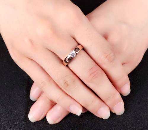 Fantastic price!! Rose Gold White Gold - filled  Unisex Wedding Ring with simulated diamonds #6-9