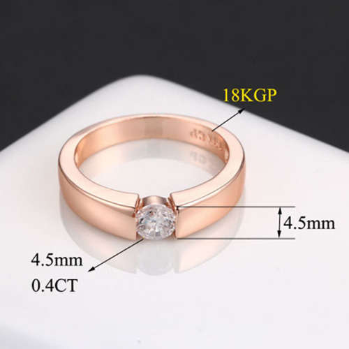 Fantastic price!! Rose Gold White Gold - filled  Unisex Wedding Ring with simulated diamonds #6-9