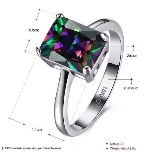 Fantastic price!! Sterling Silver - filled Ring with Simulated Mystic Topaz Stone   Sizes 6-8