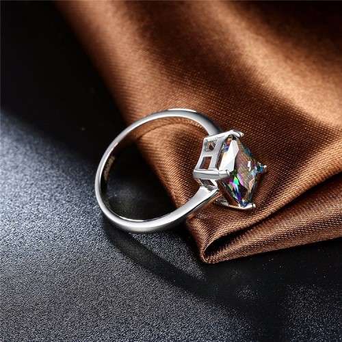 Fantastic price!! Sterling Silver - filled Ring with Simulated Mystic Topaz Stone   Sizes 6-8