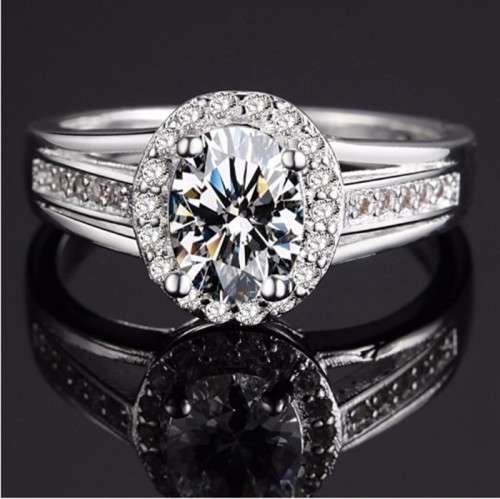Fantastic price!! Sterling Silver - filled Sapphire Ring #6-9  with simulated diamonds at LOW price