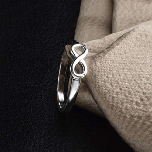 Fantastic price!!  Sterling Silver - filled Infinity Ring sizes 6 - 10 in black gold and silver