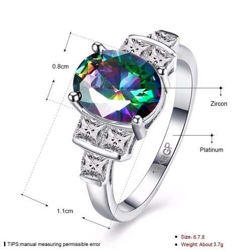Fantastic price!! Sterling Silver - filled Ring with Simulated Mystic Topaz Stone   Sizes 6-8