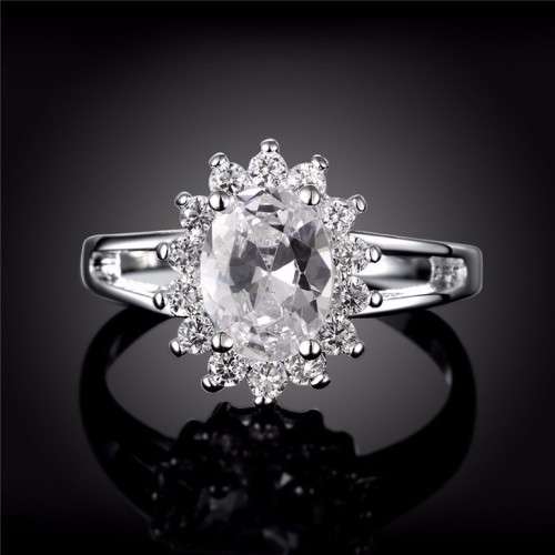 Sterling Silver - filled Ring with simulated diamonds size 7 LOCAL STOCK QUICK DELIVERY 3-5 DAY