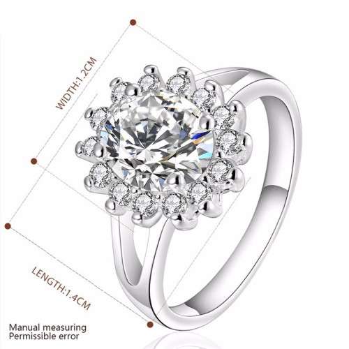 Sterling Silver - filled Ring with simulated diamonds size 7 LOCAL STOCK QUICK DELIVERY 3-5 DAY