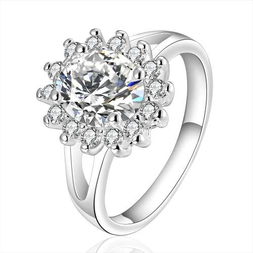 Sterling Silver - filled Ring with simulated diamonds size 7 LOCAL STOCK QUICK DELIVERY 3-5 DAY