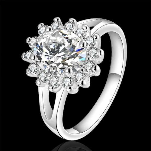Sterling Silver - filled Ring with simulated diamonds size 7 LOCAL STOCK QUICK DELIVERY 3-5 DAY