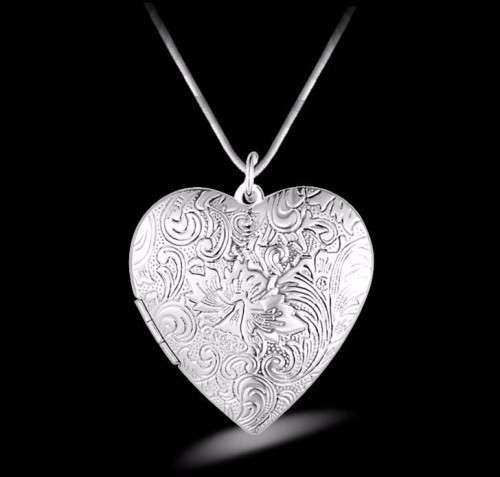 Sterling Silver-filled Heart Locket Necklace