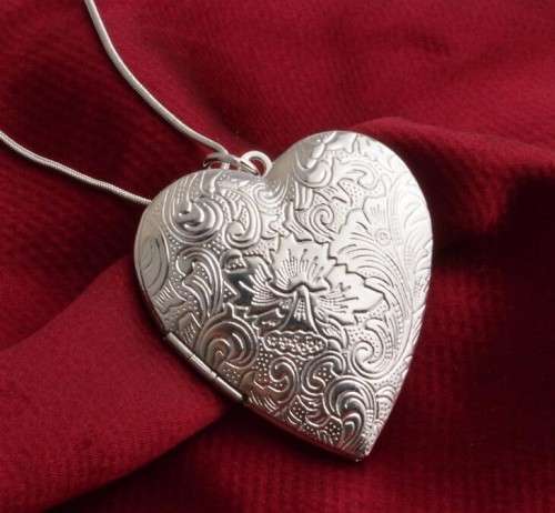 Sterling Silver-filled Heart Locket Necklace