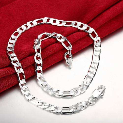Silver Designer Figaro Men's Necklace 8mm