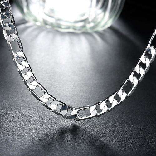 Silver Designer Figaro Men's Necklace 8mm
