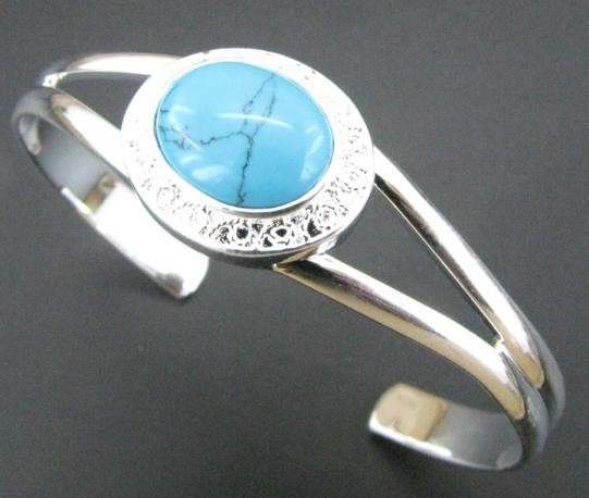Turquoise Gemstone 925 Sterling Silver Bracelet