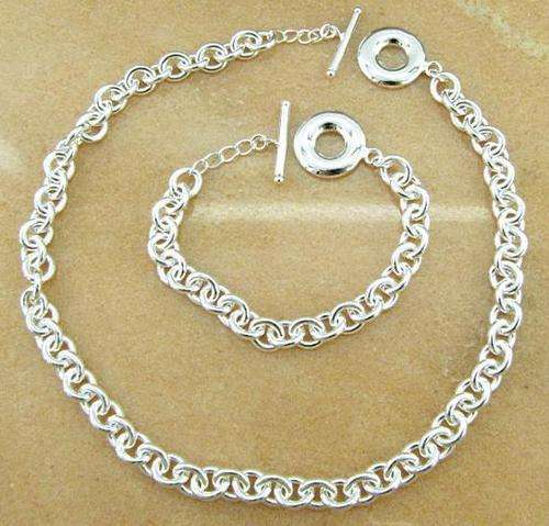 925 Sterling Silver Necklace and Bracelet Set - Designer Inspired