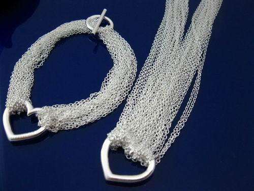 925 Sterling Silver Necklace and Bracelet Set
