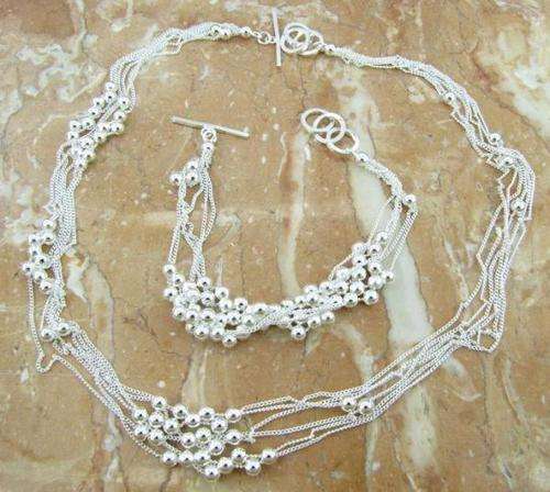 925 Sterling Silver Necklace and Bracelet Set - Designer Inspired (Ready to Ship)