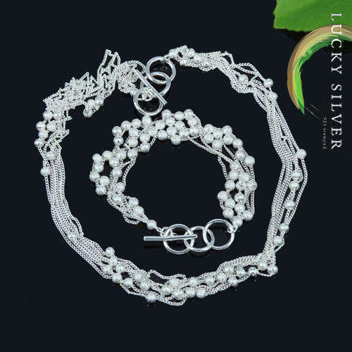 .925 sterling silver jewellery set necklace bracelet earring pendant