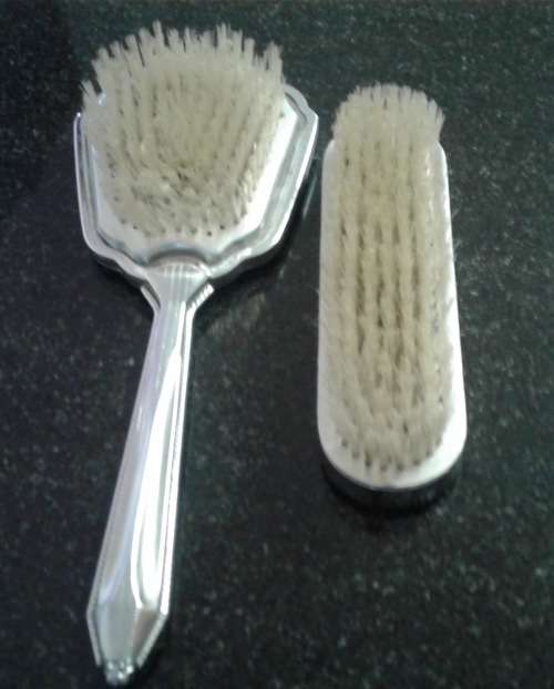 Victorian Style  Hair Brushes (silver plated)