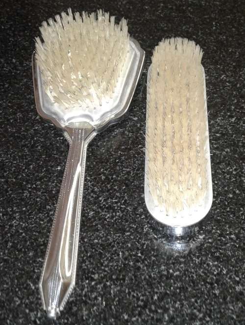 Victorian Style  Hair Brushes (silver plated)