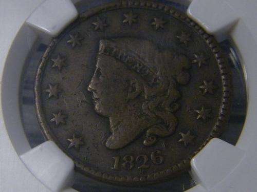 1826 1 Cent Graded Fine Details by NGC - very HIGH CAT VALUE