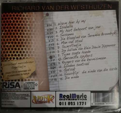 Richard van der Westhuizen - Swerwerspoor (CD) [New]