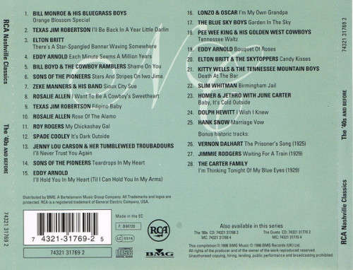 Nashville Classics - The 40s And Before (CD)