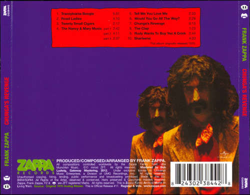 Frank Zappa - Chunga`s Revenge (CD) [New]