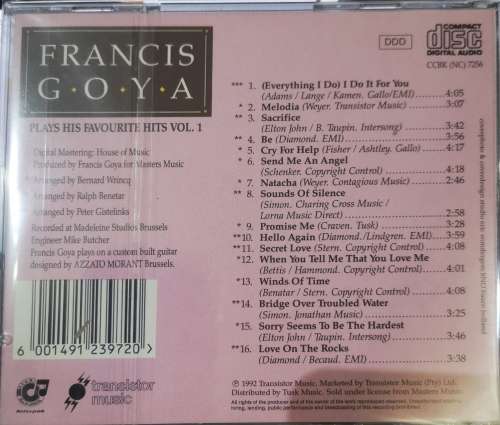 Francis Goya - Plays His Favourite Hits Vol. 1 (CD) [New]