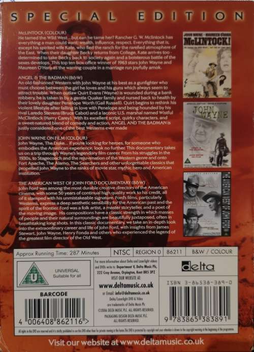 John Wayne COLLECTION (McClintock/Angel and The Badman/American West of John Ford Document (3-DVD)