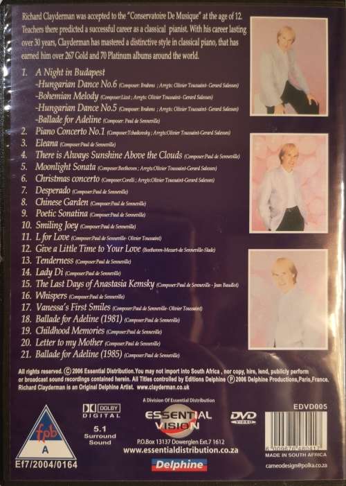 Richard Clayderman - Memories (DVD) [New]
