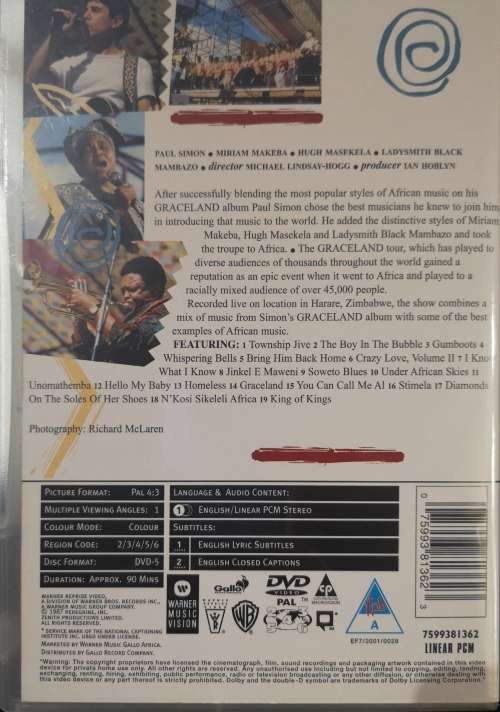 Paul Simon Graceland - The African Concert (DVD)