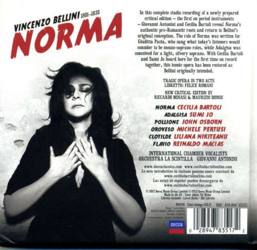Bellini - Norma /Cecilia Bartoli, Sumi Jo, John Osborn, Michele Pertusi, Orchestra La Scintilla, ...
