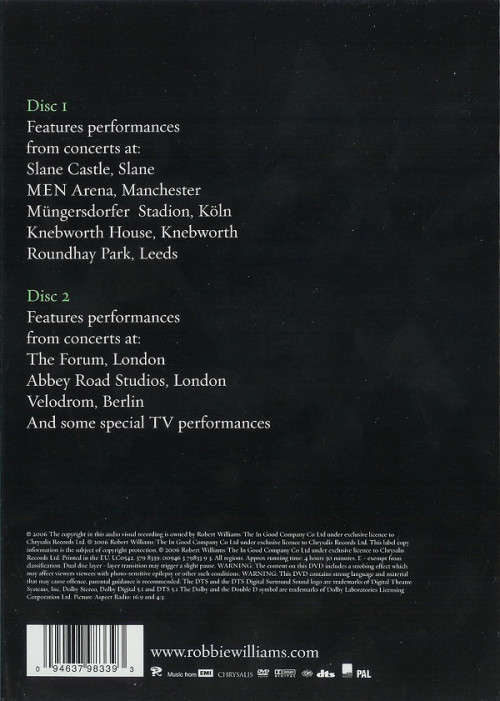Robbie Williams - And Through It All Live 1997-2006 (2-DVD) [New]