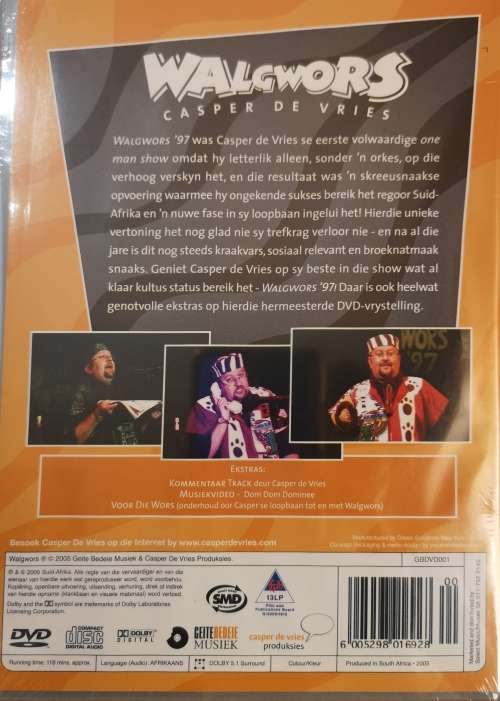 Casper De Vries - Walgwors (DVD) [New]