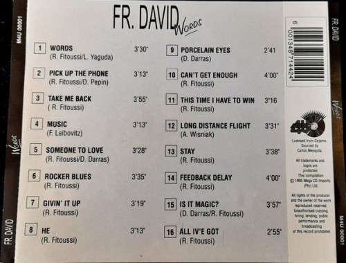 F.R. David - Words / Greatest Hits (CD)