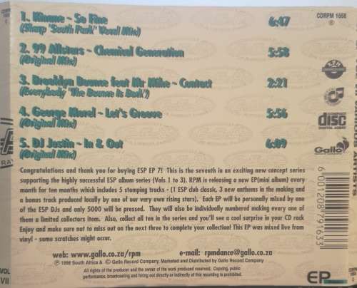 E.S.P. For Superior Raving - EP Seven 7 (CD)