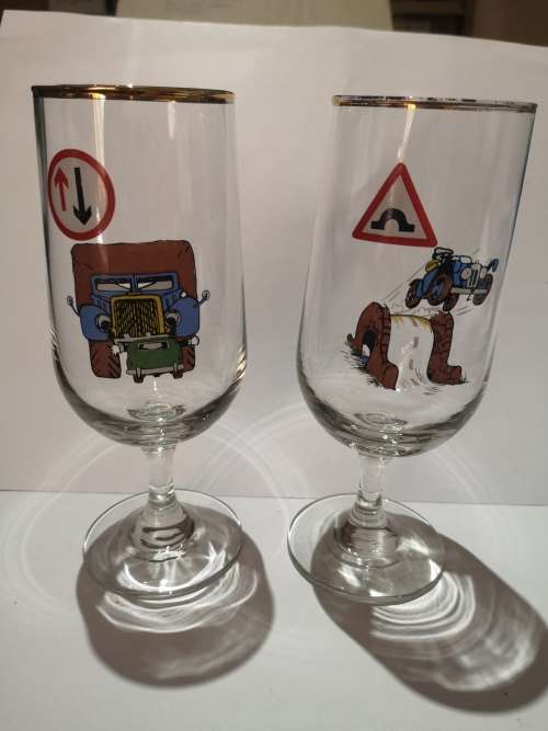 Vintage Beer Glasses (Cars) (2 piece)