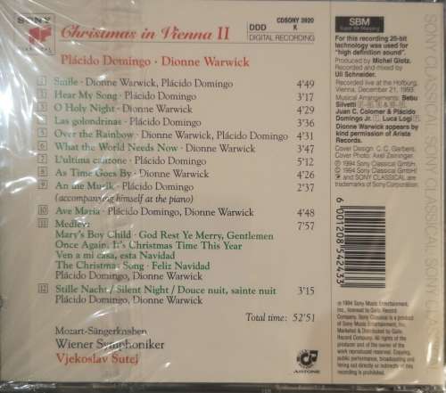 Placido Domingo and Dionne Warwick - Christmas in Vienna II (CD) [New]