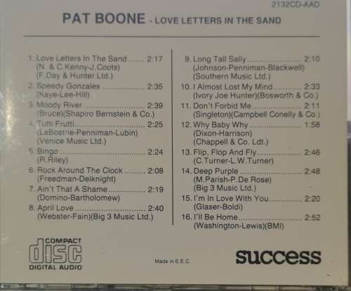 Pat Boone - Love Letters in the Sand (CD)