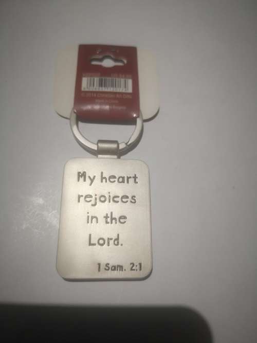 Christian Art Gifts - Metal Keyring - Rejoice