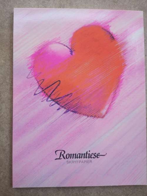 Vintage Writing Paper - Romantiese skryfpapier (Big Heart)