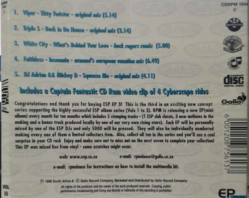 E.S.P. For Superior Raving - EP Three (CD) 1533