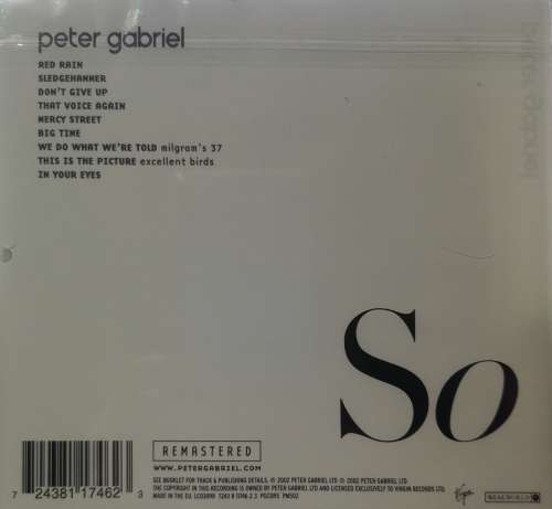 Peter Gabriel - So (CD) [New]