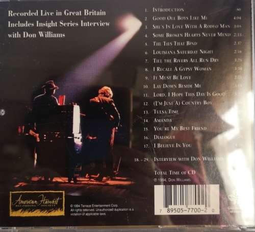 Don Williams - An Evening With - Best Of Live (CD)