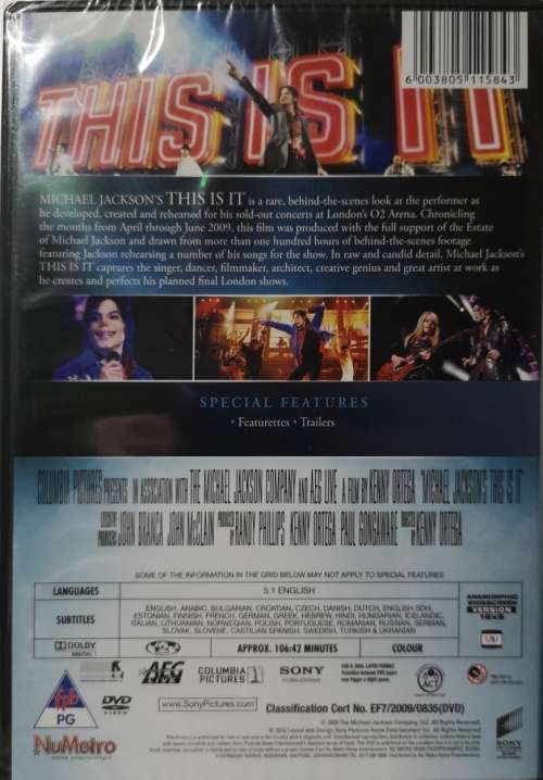 Michael Jackson - This Is It (DVD) [New]