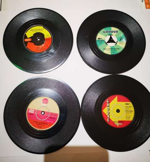 Vinyl Record Coasters Set of 4 (Set 1)