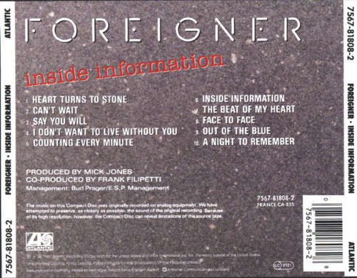 Foreigner - Inside Information (CD)