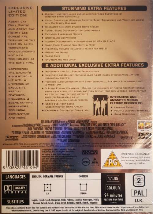 Men in Black (MIB)(2002) (Special Two Disc Limited Edition) (DVD) [New]